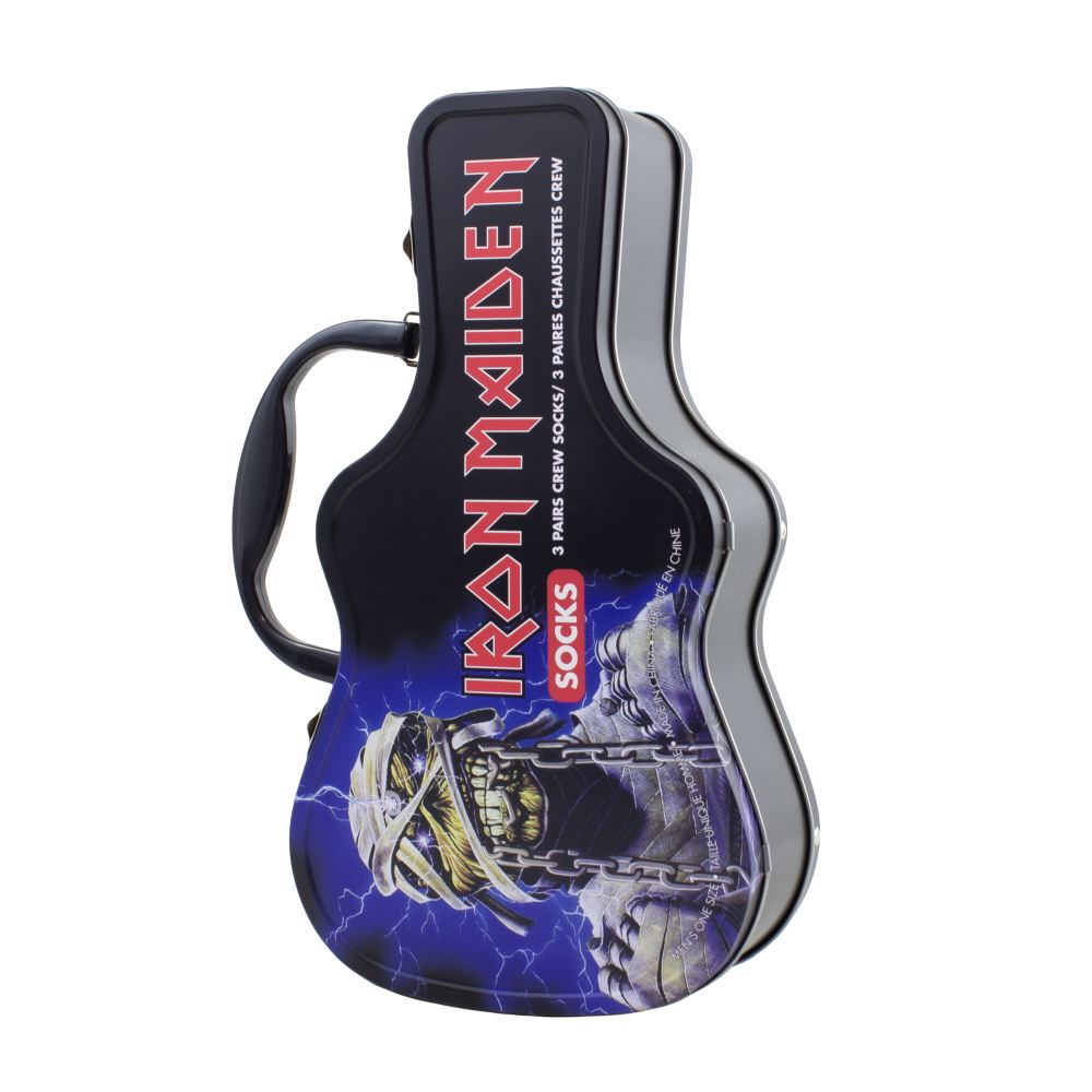 Iron Maiden - 3 Pack Guitar Tin Sokken - Zwart/Grijs